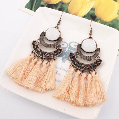 Boho Drop Tassel Earrings Earrings - The Burner Shop