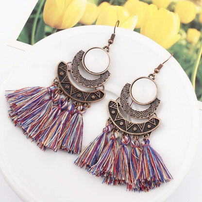 Boho Drop Tassel Earrings Earrings - The Burner Shop