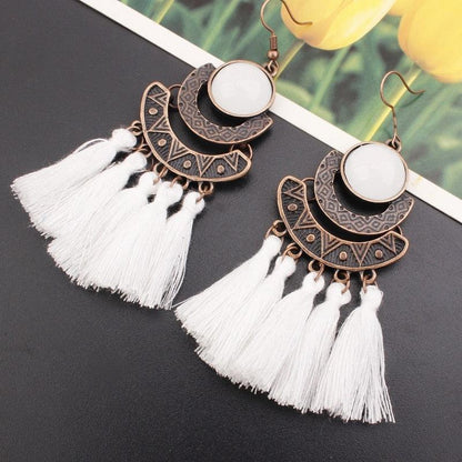 Boho Drop Tassel Earrings Earrings - The Burner Shop