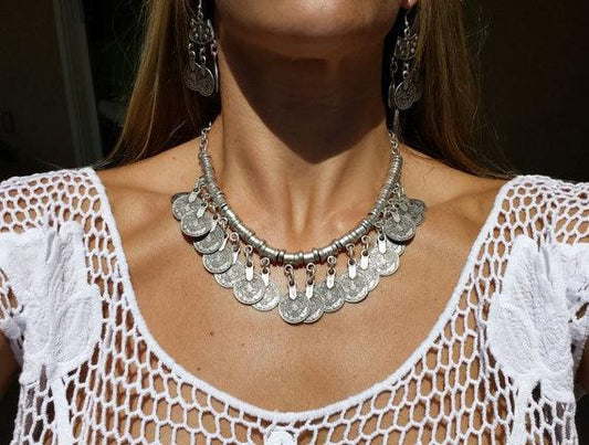 Boho Ethnic Necklace with Coins Necklaces - The Burner Shop