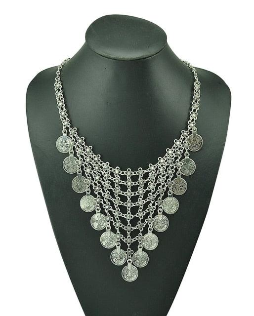 Boho Ethnic Necklace with Coins Necklaces - The Burner Shop