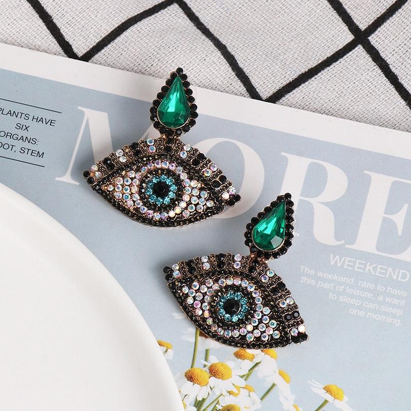Boho Evil Eye Dangle Earrings Earrings - The Burner Shop