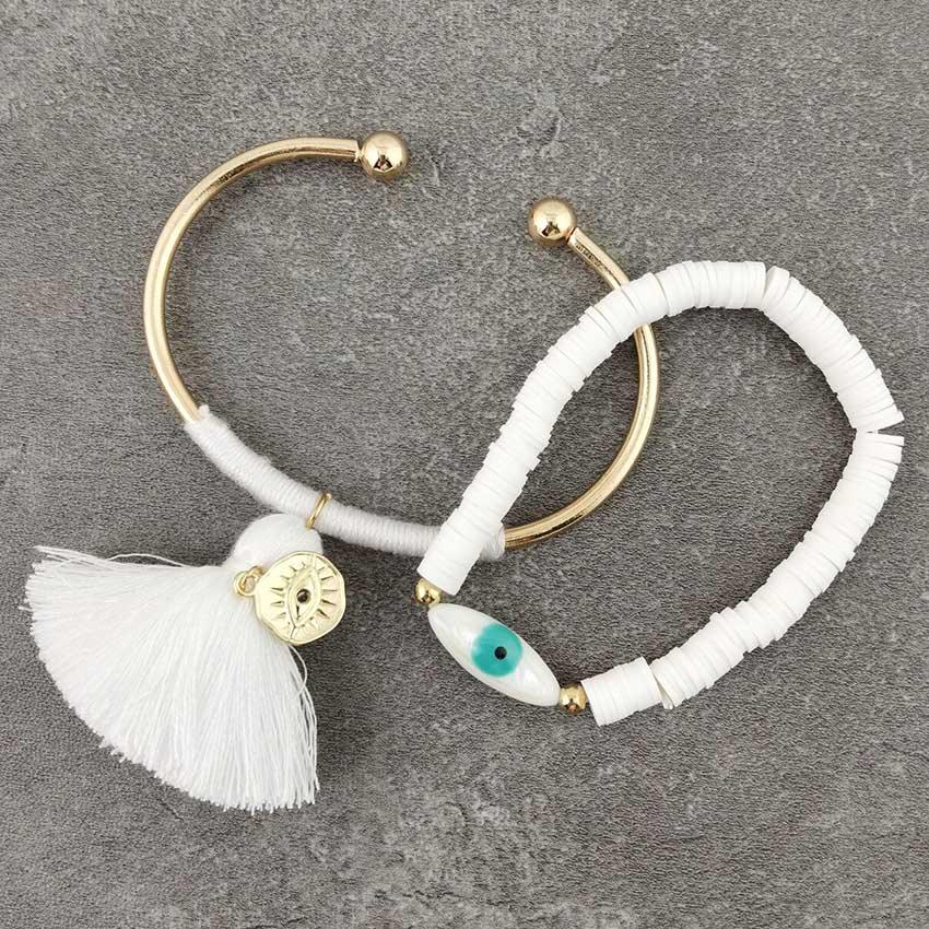 Boho Evil Eye with Tassel Bracelets Bracelets - The Burner Shop