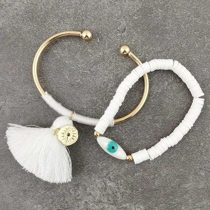 Boho Evil Eye with Tassel Bracelets Bracelets - The Burner Shop