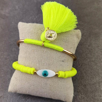 Boho Evil Eye with Tassel Bracelets Bracelets - The Burner Shop