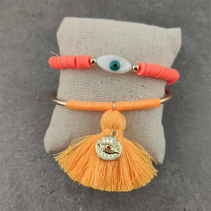 Boho Evil Eye with Tassel Bracelets Bracelets - The Burner Shop