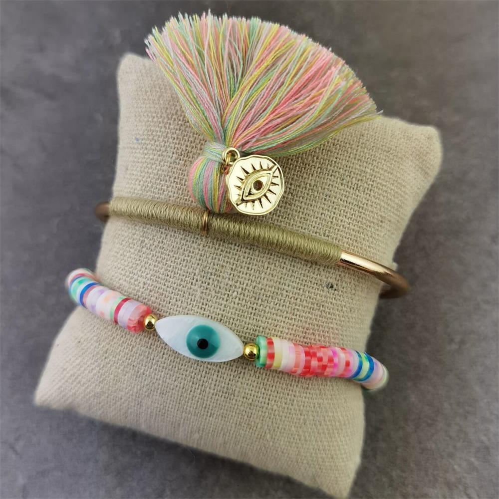 Boho Evil Eye with Tassel Bracelets Bracelets - The Burner Shop