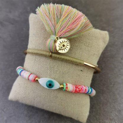 Boho Evil Eye with Tassel Bracelets Bracelets - The Burner Shop