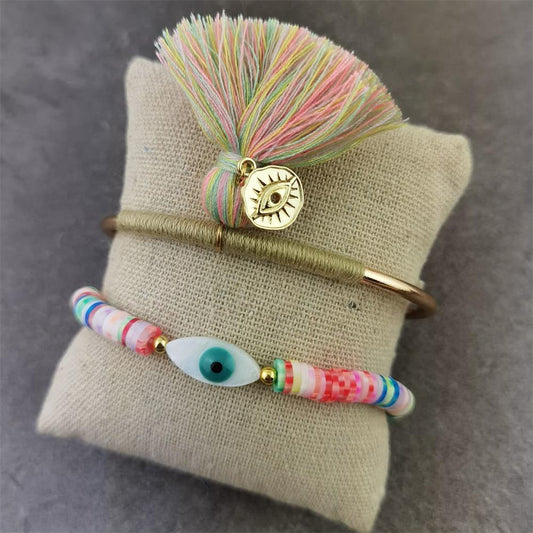 Boho Evil Eye with Tassel Bracelets Bracelets - The Burner Shop
