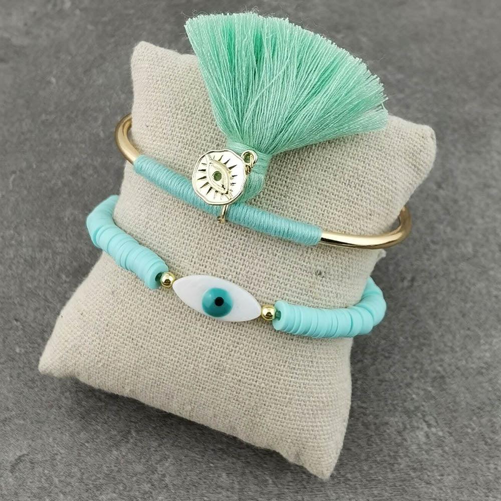 Boho Evil Eye with Tassel Bracelets Bracelets - The Burner Shop