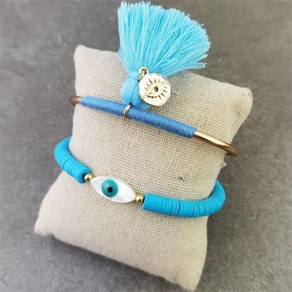 Boho Evil Eye with Tassel Bracelets Bracelets - The Burner Shop