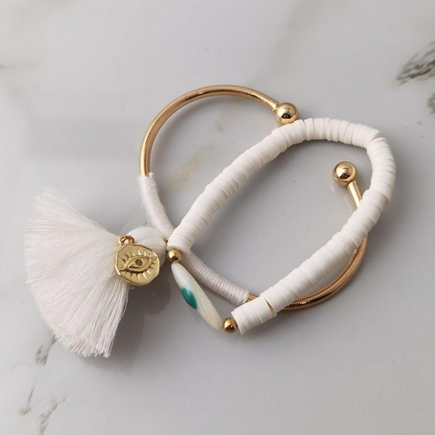 Boho Evil Eye with Tassel Bracelets Bracelets - The Burner Shop