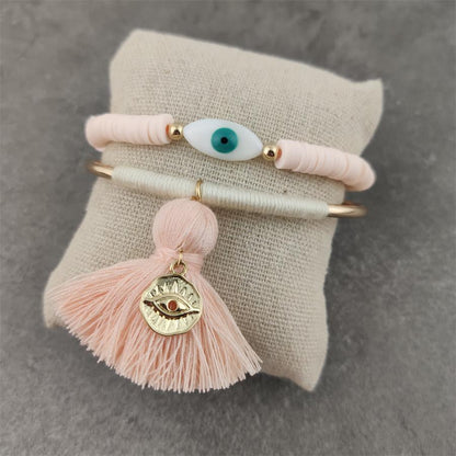 Boho Evil Eye with Tassel Bracelets Bracelets - The Burner Shop
