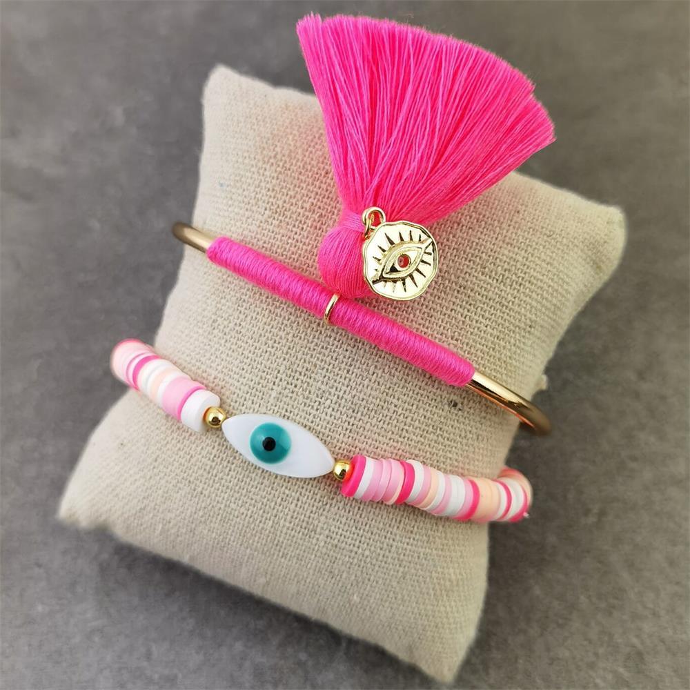 Boho Evil Eye with Tassel Bracelets Bracelets - The Burner Shop
