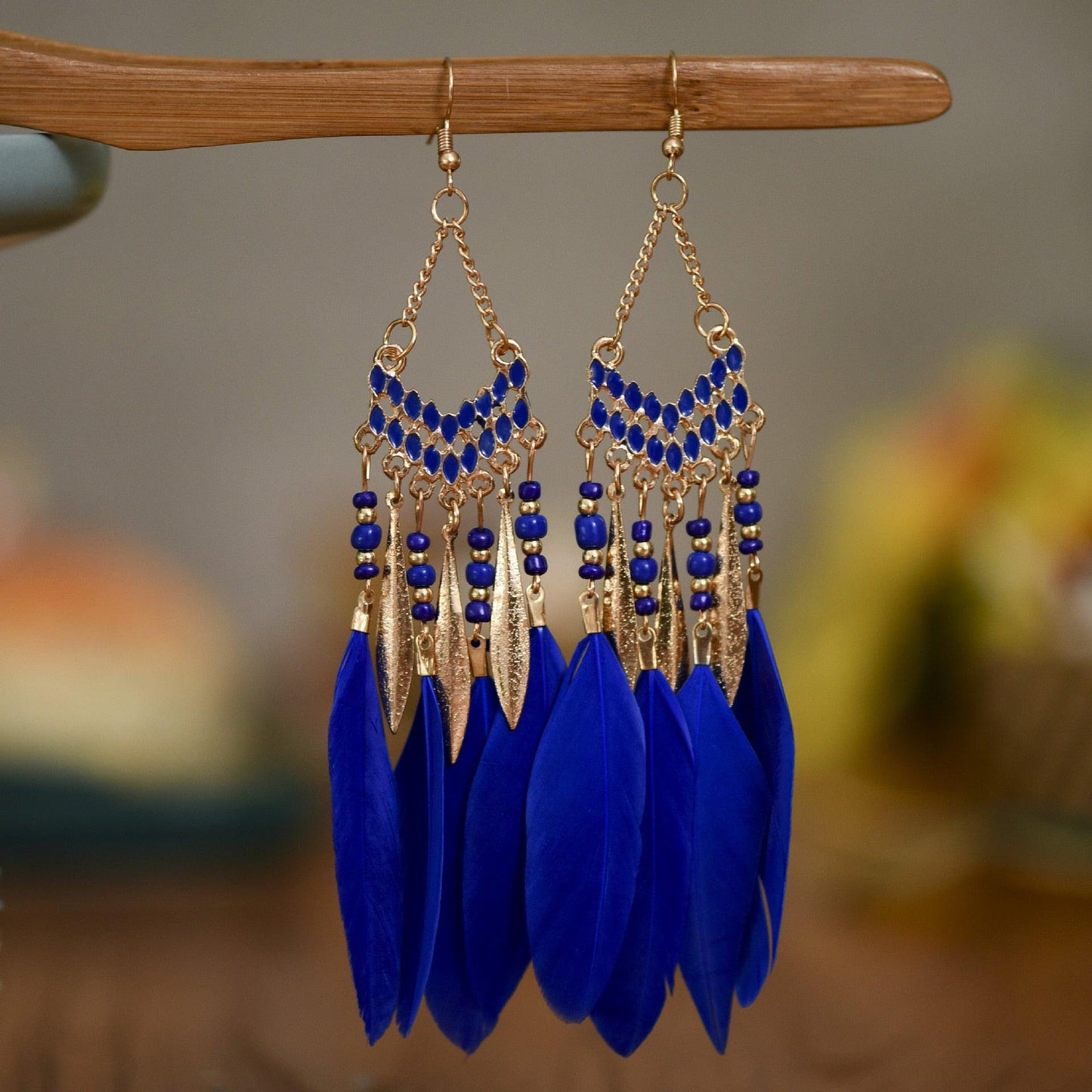 Boho Feather Tassel Earrings Earrings - The Burner Shop
