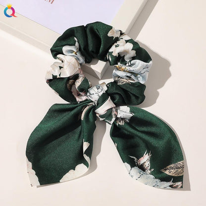 Boho Floral Bowknot Hair Ties Hair Tie - The Burner Shop