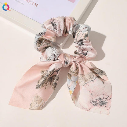 Boho Floral Bowknot Hair Ties Hair Tie - The Burner Shop