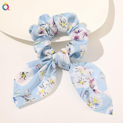 Boho Floral Bowknot Hair Ties Hair Tie - The Burner Shop