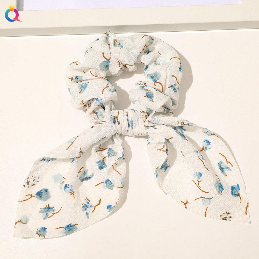 Boho Floral Bowknot Hair Ties Hair Tie - The Burner Shop