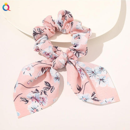 Boho Floral Bowknot Hair Ties Hair Tie - The Burner Shop