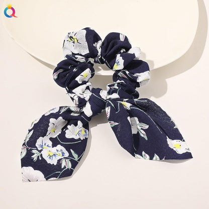 Boho Floral Bowknot Hair Ties Hair Tie - The Burner Shop