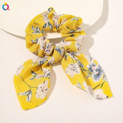 Boho Floral Bowknot Hair Ties Hair Tie - The Burner Shop