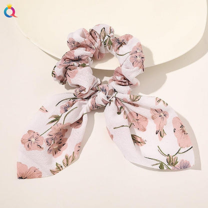 Boho Floral Bowknot Hair Ties Hair Tie - The Burner Shop