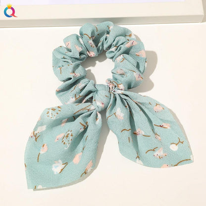 Boho Floral Bowknot Hair Ties Hair Tie - The Burner Shop