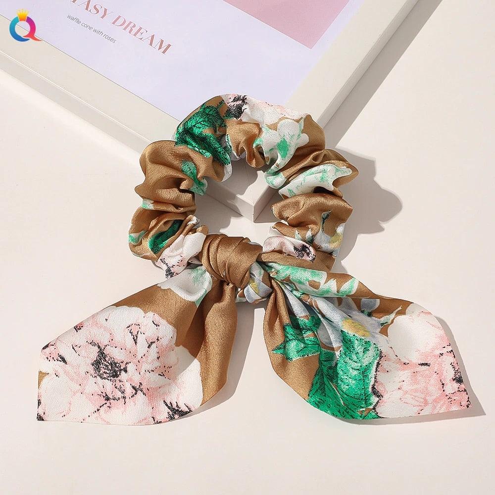Boho Floral Bowknot Hair Ties Hair Tie - The Burner Shop