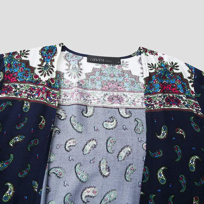 Boho Floral Long Loose Cardigan Cardigans - The Burner Shop