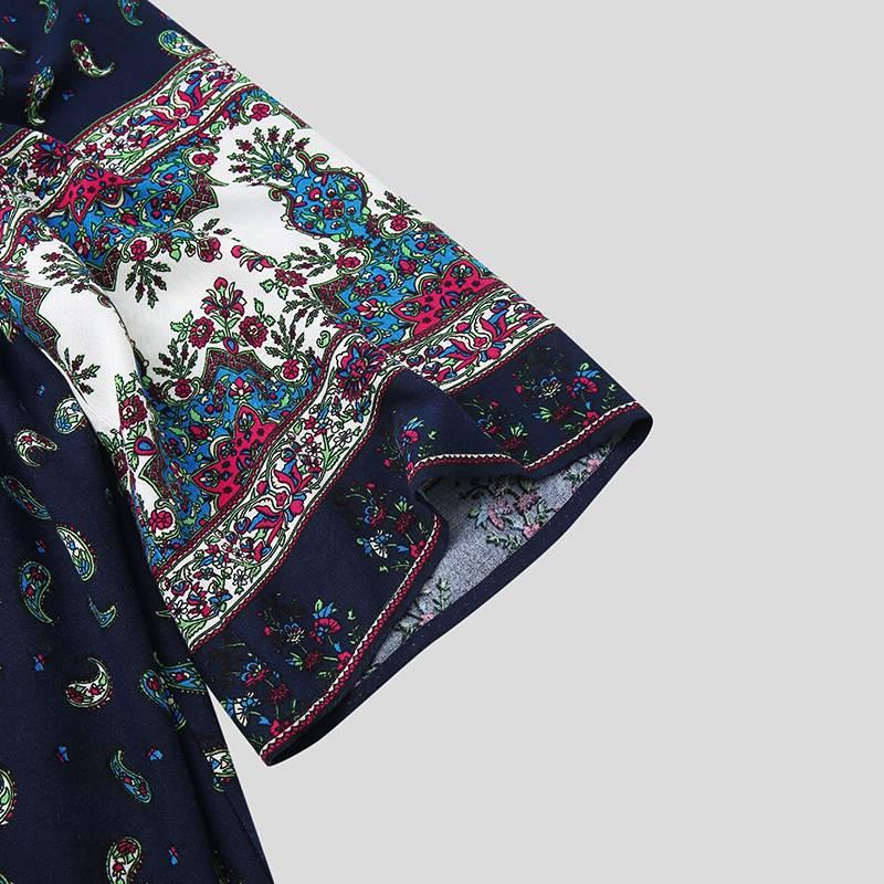 Boho Floral Long Loose Cardigan Cardigans - The Burner Shop