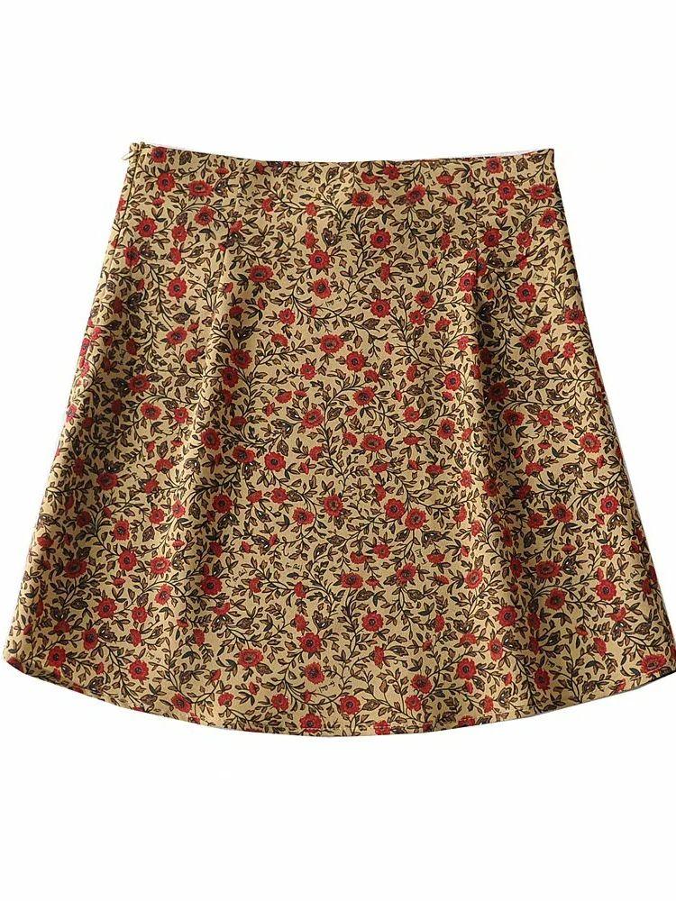 Zara floral mini skirt with belt top
