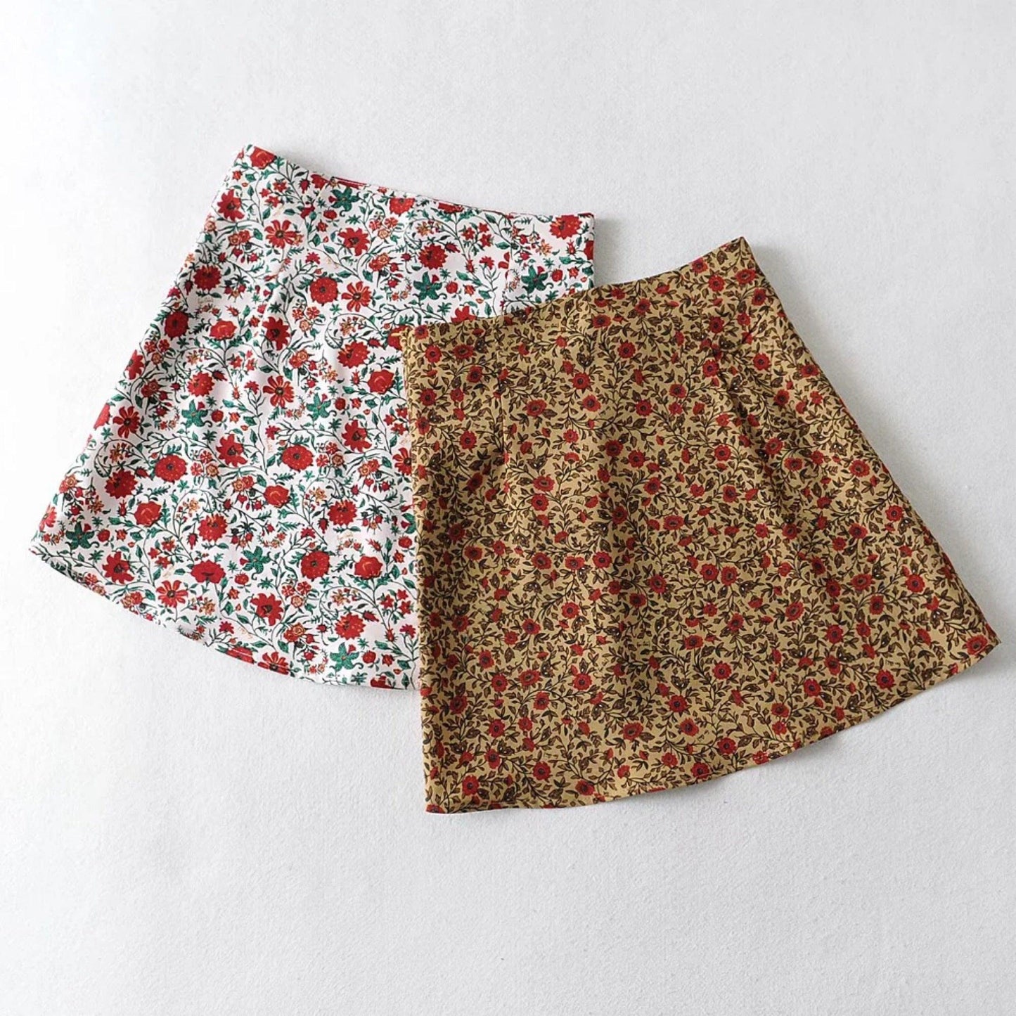 Boho Floral Print Mini Skirt Skirts - The Burner Shop