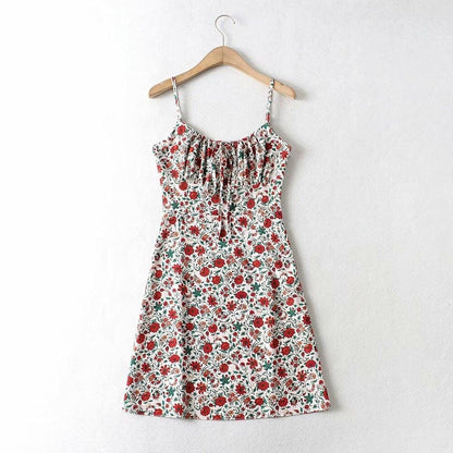 Boho Floral Print Sling Dress dresses - The Burner Shop
