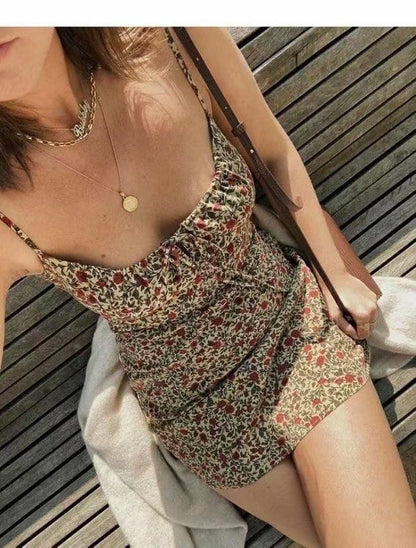 Boho Floral Print Sling Dress dresses - The Burner Shop