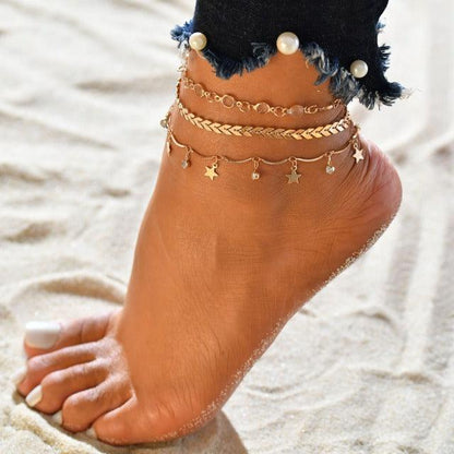 Boho Gold Ankle Bracelets Anklets - The Burner Shop