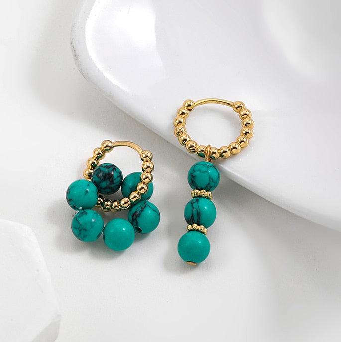 Boho Handmade Natural Stone Bead Earrings Earrings - The Burner Shop
