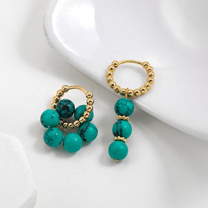 Boho Handmade Natural Stone Bead Earrings Earrings - The Burner Shop