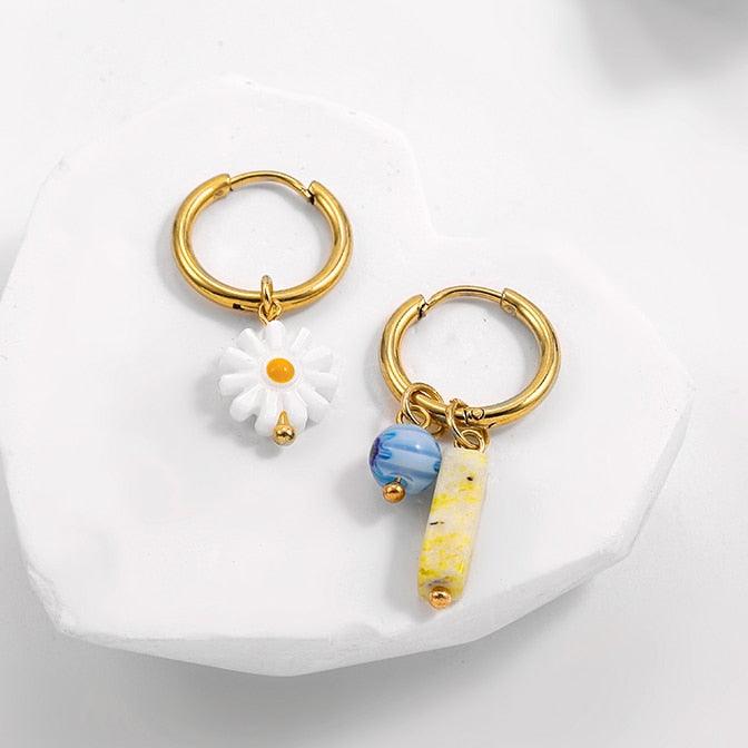 Boho Handmade Natural Stone Bead Earrings Earrings - The Burner Shop