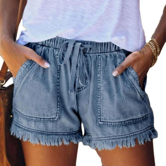 Boho High Waisted Denim Short Shorts - The Burner Shop