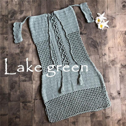 Boho Hollow-Out Crochet Bikini Cover-Up Cover Ups - The Burner Shop