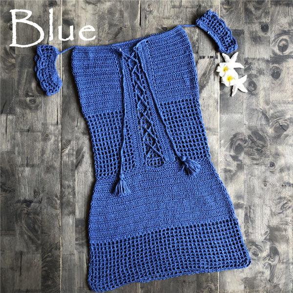 Boho Hollow-Out Crochet Bikini Cover-Up Cover Ups - The Burner Shop