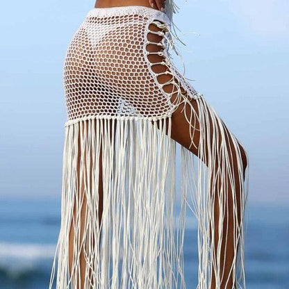 Boho Hollow Out Skirt with Tassels Skirts - The Burner Shop