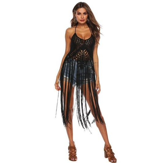 Boho Hollow Out Top with Tassels Tops - The Burner Shop