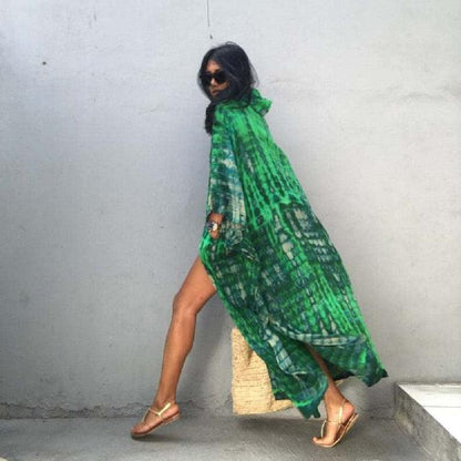 Boho Hooded Batwing Sleeve Cardigan Cardigans - The Burner Shop