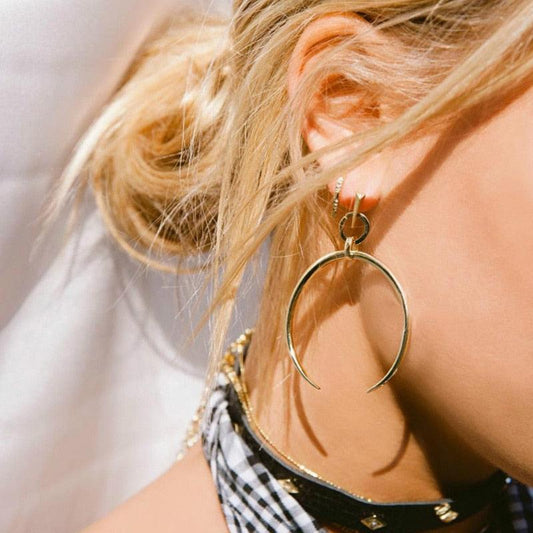 Boho Horn Crescent Drop Earring Earrings - The Burner Shop