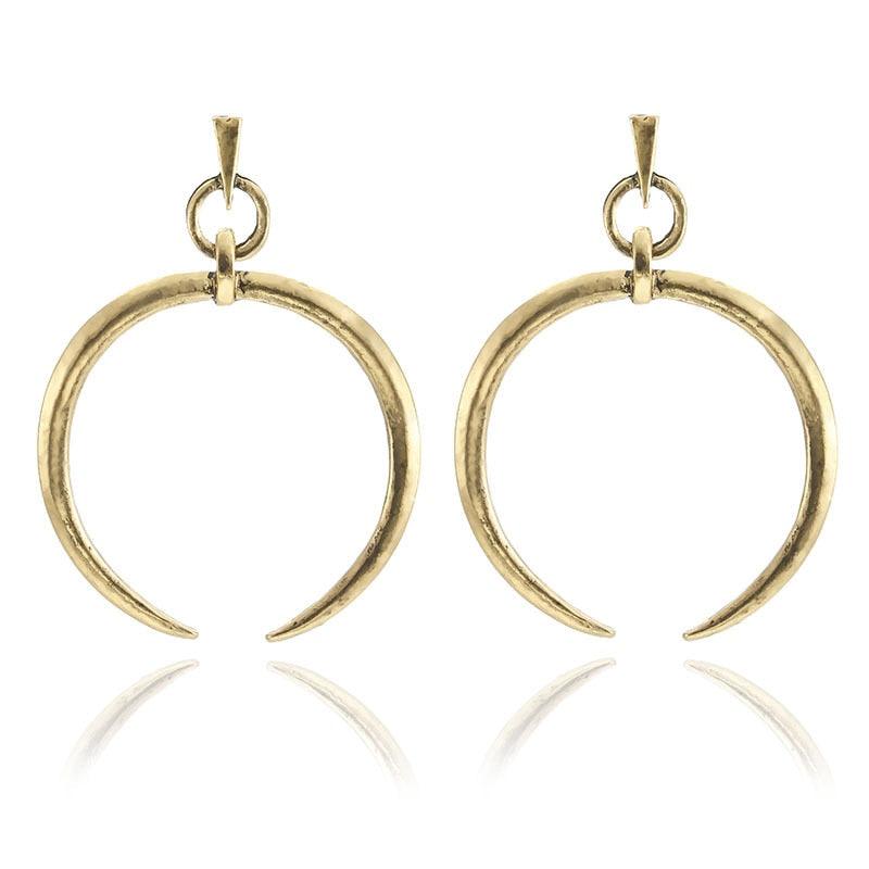 Boho Horn Crescent Drop Earring Earrings - The Burner Shop