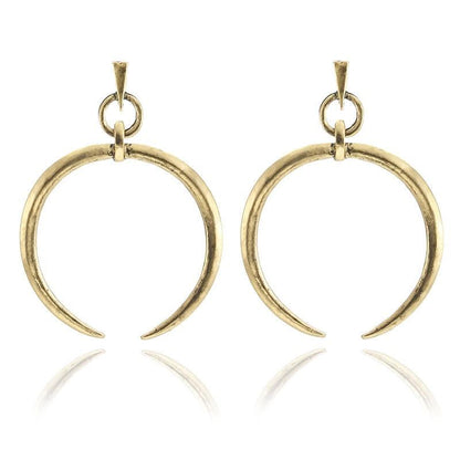 Boho Horn Crescent Drop Earring Earrings - The Burner Shop