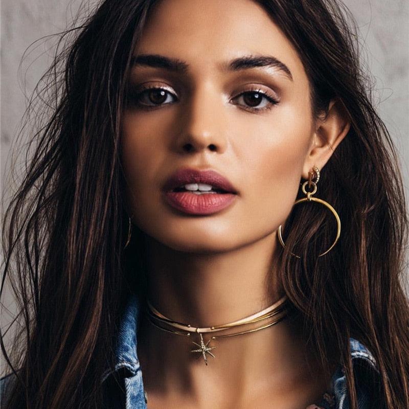 Boho Horn Crescent Drop Earring Earrings - The Burner Shop