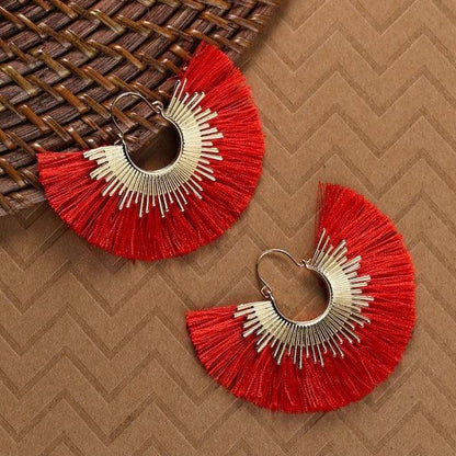 Boho Irregular Round Tassel Earrings Earrings - The Burner Shop
